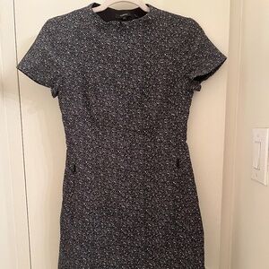 Black and white A-line dress